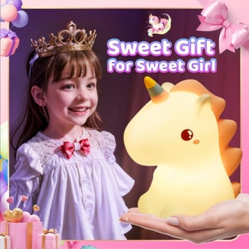 Colorful Unicorn Night Light for Kids - 16 Colors