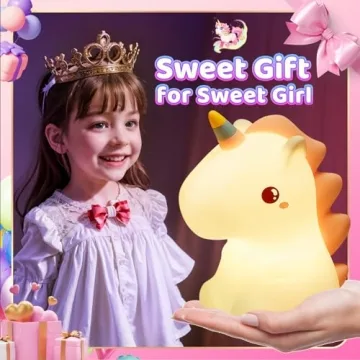 Colorful Unicorn Night Light for Kids - 16 Colors