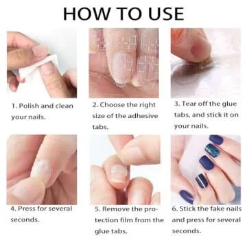 Allstarry 360pcs (12 Sheets) Nail Adhesive Tabs Waterproof Breathable Glue Tabs 15 Sizes Double-Sided Fake Nail Jelly Sticker Super Sticky Nail Glue Stickers Transparent Flexible for Manicure