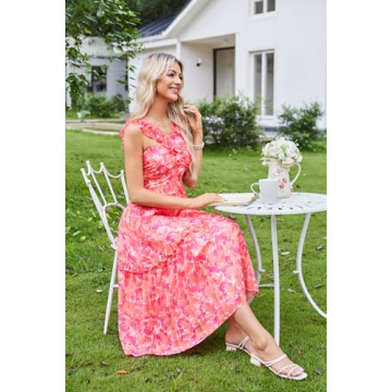 GRACE KARIN Tropical Floral Midi Dress for Summer Occasions