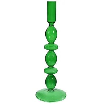 ULTNICE 1 Pc Romantic Retro Candle Holder Glass Candlesticks Home Candle Holder Dinner Candlestick D...