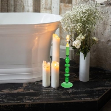 ULTNICE Elegant Retro Glass Candle Holder for Home Decor