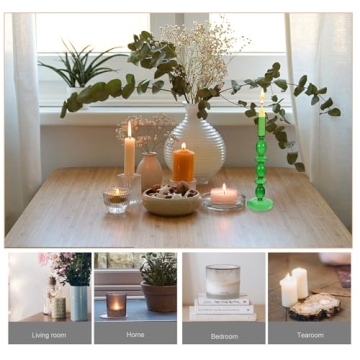 ULTNICE Elegant Retro Glass Candle Holder for Home Decor