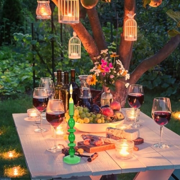 ULTNICE Elegant Retro Glass Candle Holder for Home Decor