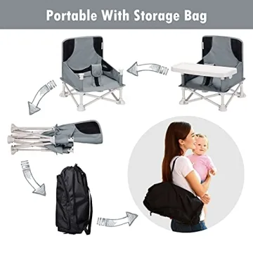 VEEYOO Portable Baby Booster Seat with Detachable Tray