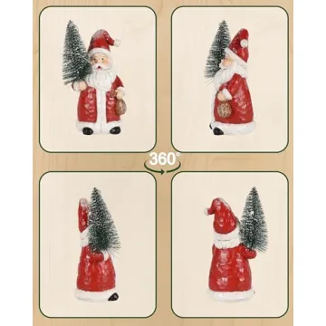 Lighted Santa Figurines - Charming Christmas Decor Set
