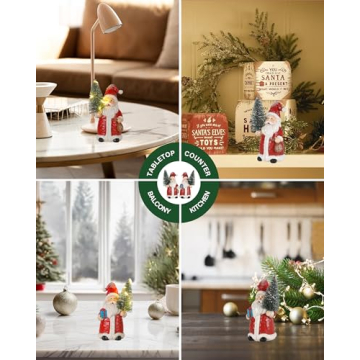 Lighted Santa Figurines - Charming Christmas Decor Set