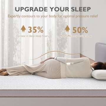 BedStory 3 Inch Mattress Topper Queen - Gel Infused Memory Foam Mattress Topper - Bed Toppers Queen Size with Removable Washable Cover, CertiPUR-US Certified