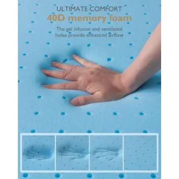 BedStory 3 Inch Mattress Topper Queen - Gel Infused Memory Foam Mattress Topper - Bed Toppers Queen Size with Removable Washable Cover, CertiPUR-US Certified