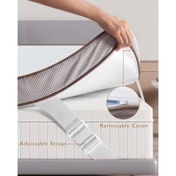 BedStory 3 Inch Mattress Topper Queen - Gel Infused Memory Foam Mattress Topper - Bed Toppers Queen Size with Removable Washable Cover, CertiPUR-US Certified