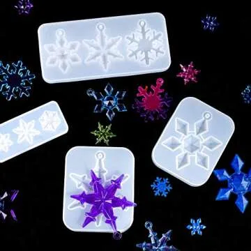 NiArt DIY Epoxy Resin Casting Silicone Mold 11 Snowflake Handmade Art Craft Christmas Tree Ornament Necklace Earring Jewelry Pendant Keychain Holiday Home Wedding Party Decoration Prop Smooth Surface