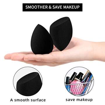 AIMILIQI Beauty Blender Makeup Sponge Set - 12 Pcs with Holder for Flawless Finish