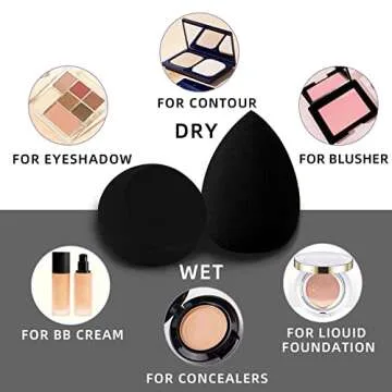 AIMILIQI Beauty Blender Set - 12 Pcs Professional Sponges