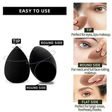 AIMILIQI Beauty Blender Set - 12 Pcs Professional Sponges