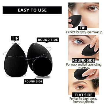 AIMILIQI Beauty Blender Set - 12 Pcs Professional Sponges