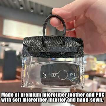 GTZTYZ Mini Creative Handbag Design Car keychain,Women Car Key Bag Mini Handbag,Exquisite Transparen...