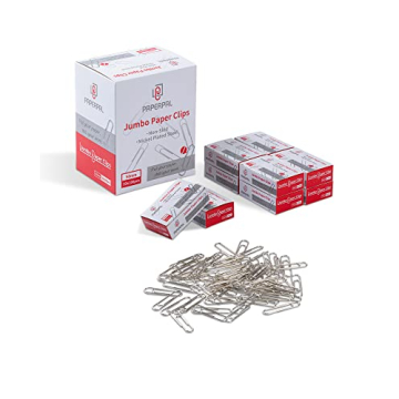 PAPERPAL Jumbo Paper Clips Nonskid, 1000 Large Paper Clips (10 Boxes of 100 Each), Bulk Paperclips f...