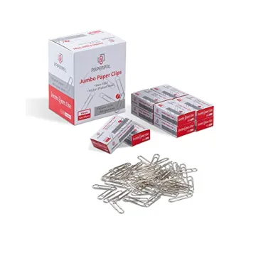 PAPERPAL Jumbo Paper Clips Nonskid, 1000 Large Paper Clips (10 Boxes of 100 Each), Bulk Paperclips f...