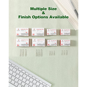 PAPERPAL Jumbo Paper Clips Nonskid, 1000 Large Paper Clips (10 Boxes of 100 Each), Bulk Paperclips for Office School & Personal Use, Daily DIY, 2" Silver Heavy Duty Non-Skid Paper Clips Jumbo Size