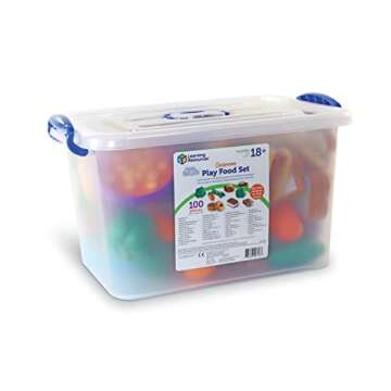 Learning Resources New Sprouts Classroom Play Food Set, 100 Pieces - LER9723, Multi,12 L x 7 W x 12 H in, Ages 18+