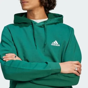 adidas Men's Essentials Fleece Hoodie in Collegiate Green