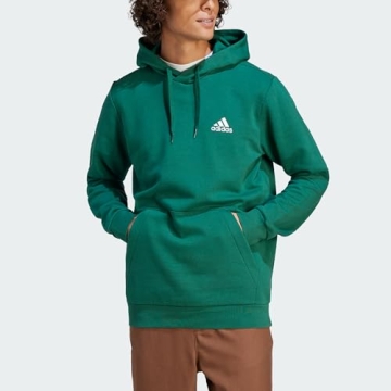 adidas Men's Essentials Fleece Hoodie in Collegiate Green