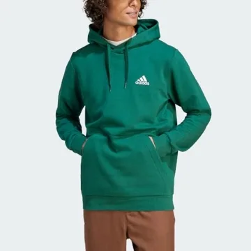 adidas Men's Essentials Fleece Hoodie in Collegiate Green