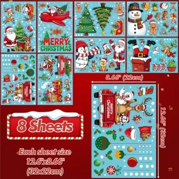 Christmas Window Clings 350Pcs for Holiday Decor