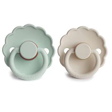 FRIGG Daisy Natural Rubber Baby Pacifier | Made in Denmark | BPA-Free (Seafoam/Cream, 0-6 Months) 2-...