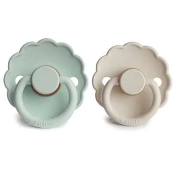 FRIGG Daisy Natural Rubber Baby Pacifier | Made in Denmark | BPA-Free (Seafoam/Cream, 0-6 Months) 2-...