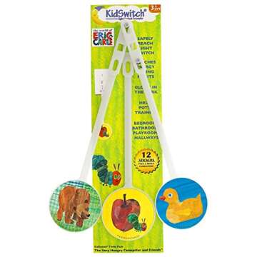 KidSwitch Light Switch Extender for Kids 3 Pack - The World of Eric Carle Edition - The Very Hungry Caterpillar & Friends - Officially Licensed!