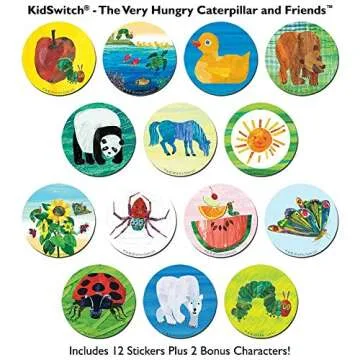 KidSwitch Light Switch Extender for Kids 3 Pack - The World of Eric Carle Edition - The Very Hungry Caterpillar & Friends - Officially Licensed!