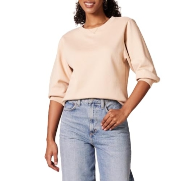 Amazon Essentials Women's Cozy French Terry Fleece Sweatshirt - Beige, Large