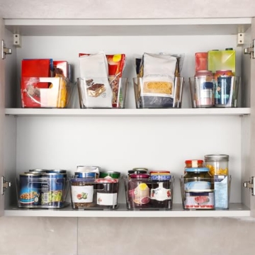 12 Pack Multi-Use Clear Storage Bins with Labels