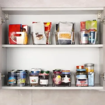 12 Pack Multi-Use Clear Storage Bins with Labels