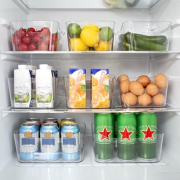 12 Pack Multi-Use Clear Storage Bins with Labels