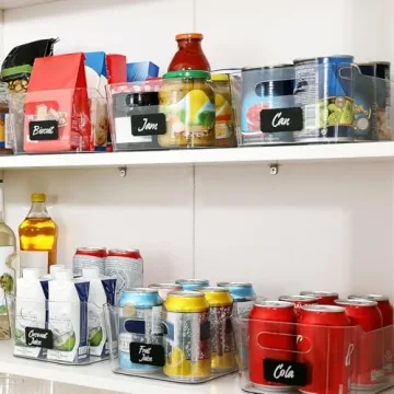 12 Pack Multi-Use Clear Storage Bins with Labels