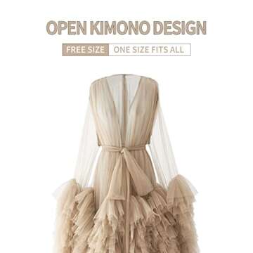 PLUVIOPHILY Maternity Tulle Dress Robe for Photoshoot Baby Shower Photography Skin