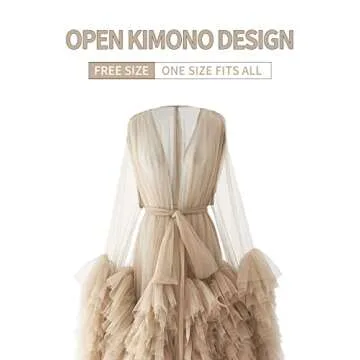 PLUVIOPHILY Maternity Tulle Dress Robe for Photoshoot Baby Shower Photography Skin