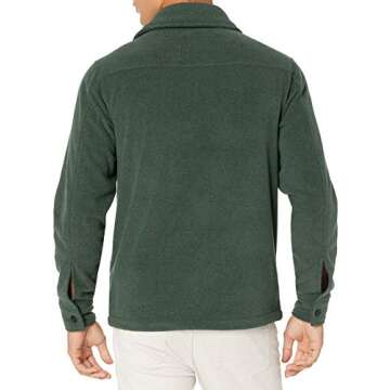 Amazon Essentials Men's Long-Sleeve Polar Fleece Shirt Jacket, Dark Green, Medium
