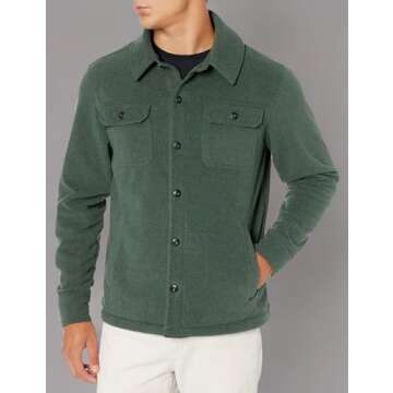 Stylish Polar Fleece Shirt Jacket for Men in Cool Weather