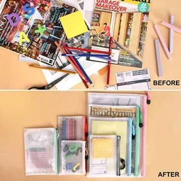 EOOUT 32pcs Waterproof Mesh Zipper Pouch Set for Organization