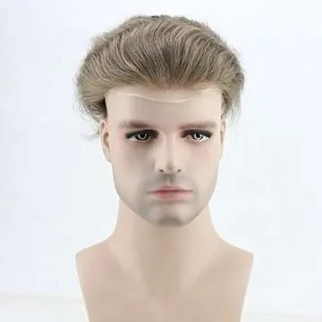 Dreambeauty Hairpieces for Men 10×8 inch Thin Skin Men's Toupee Human Hair Hair Replacement System ...