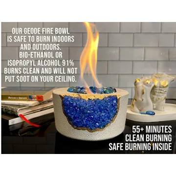 Amethyst Tabletop Fireplace | Portable Bio Ethanol Fire Bowl
