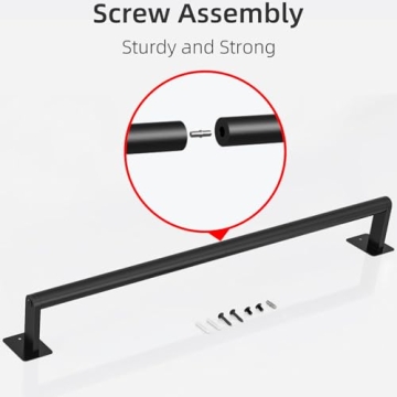 24 Inch Matte Black Towel Bar for Modern Bathrooms