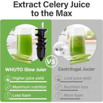 WHUTO Masticating Juicer - Easy to Clean & Quiet Operation