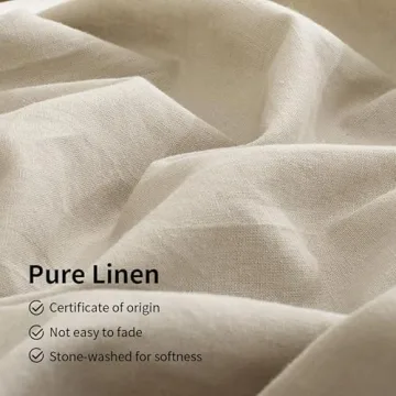 TUMEI Linen Sheets Queen Size - Soft & Durable Bedding Set