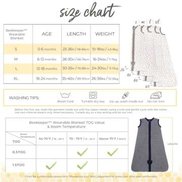 Burt's Bees Baby Infant Wearable Blanket, 100% Organic Cotton Newborn Unisex Sleep Clothes Beekeeper...
