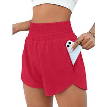 BMJL Women's Athletic Shorts High Waisted Running Shorts with Pocket for Comfort and Style