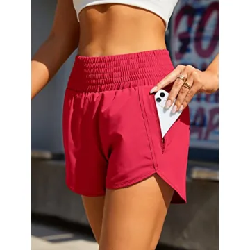 BMJL Women's High Waisted Athletic Shorts with Pocket